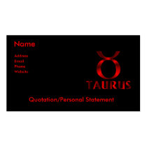 Red Taurus Horoscope Symbol business cards