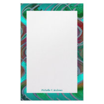 red teal abstract stationery