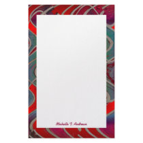red teal abstract stationery