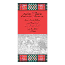 Red Teal Graduation Photo Card Template