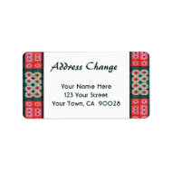 Red Teal Tile Address Change label