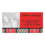 Red Teal Tile Address Change Picture Card