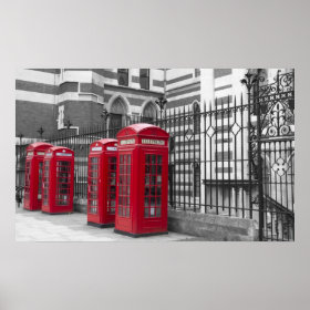 Red Telephone boxes Poster