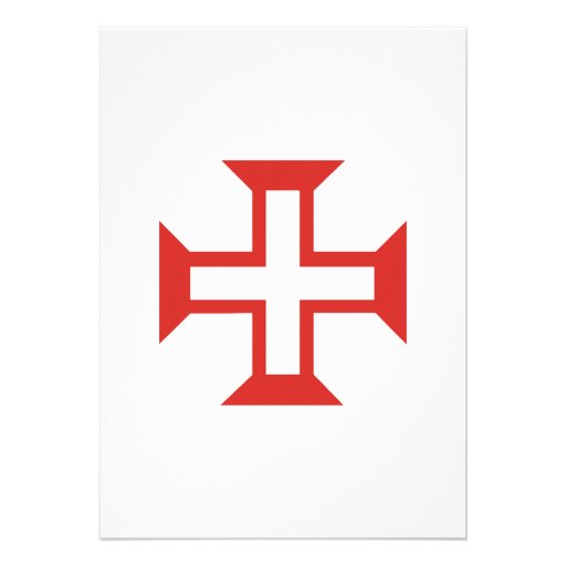 Red Templar Cross Custom Invitation
