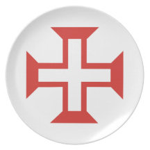 Red Templar Cross Dinner Plate