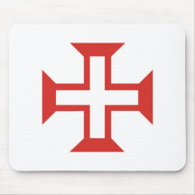 Red Templar Cross Mouse Pad