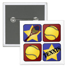 Red Tennis Button
