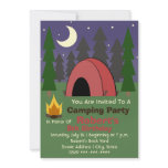 Red Tent Camping Birthday Party Invitation