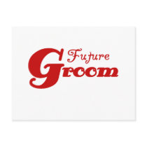 Red Text Future Groom postcards