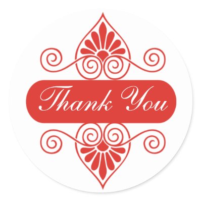 Red Thank You Stickers sticker