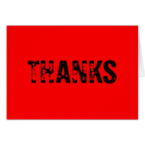 Red "Thanks" Thank You Card cards