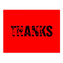 Red "Thanks" Thank You Postcard postcards