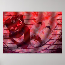 red theatre masks posters