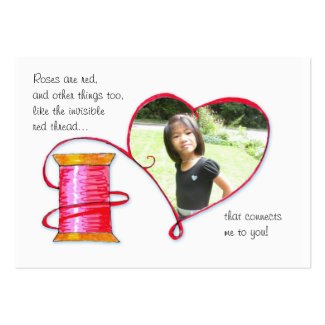 Red Thread Valentine or Lunch box love note profilecard