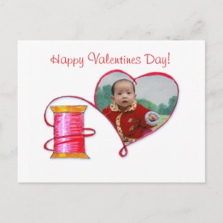 Red Thread Valentine's postcard postcard