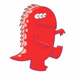 red three eyed dino monster photo cutout
