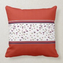 Red Throw Pillow wit Heart Panel MO JO  pillows