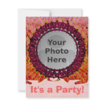 Red Tiedye Photo Invitations