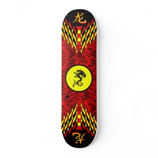 Red Tiger Dragon Skateboard skateboard