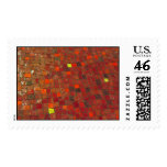 Red Tile Abstract Postage Stamp