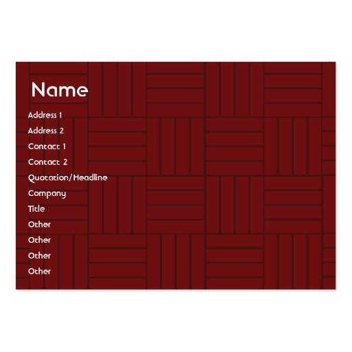 Red Tile - Chubby Business Card Templates (front side)