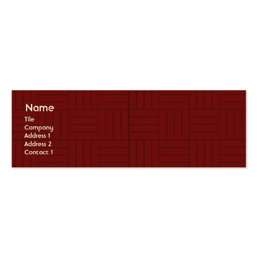 Red Tile - Skinny Business Cards (front side)