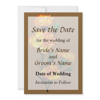 Red Tipped Yellow Carnations Save the Date invitation