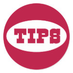 Red TIPS Tip Jar Stickers