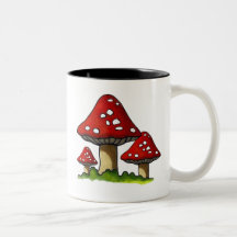 Red Toadtstools, Mushroom: Freehand Art Mugs