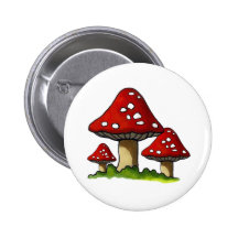 Red Toadtstools, Mushroom: Freehand Art Pin