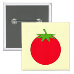 Red Tomato. Pinback Buttons