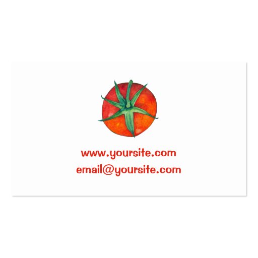 Red Tomatoes Business Card (back side)