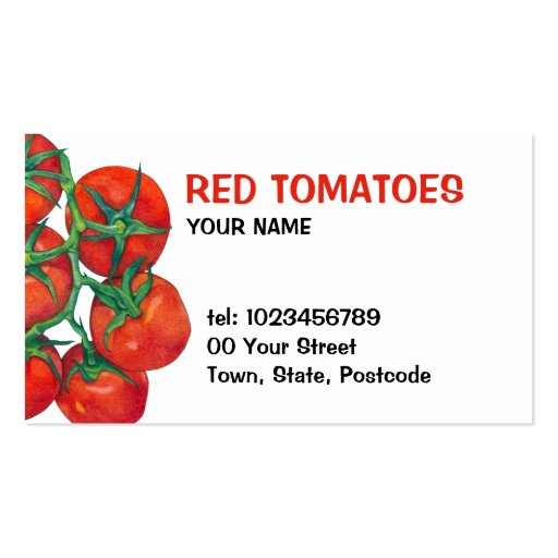 Red Tomatoes Business Card (front side)