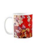 Red Tones Rustic Hand Drawn Rose & Birds Mug