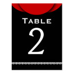 RED Top Accent with Lace V09 Table Number Postcard