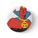 Red Tornado Behind Cityscape Pinback Buttons