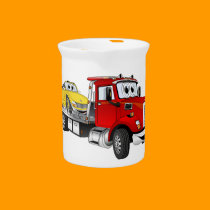 Red Tow Truck Flatbed Cartoon pitchers