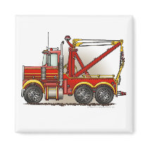 Red Tow Truck Wrecker Magnets