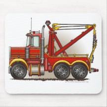 Red Tow Truck Wrecker Mouse Pad