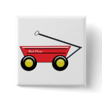 Red Toy Wagon Pinback Button