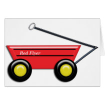 Red Toy Wagon Greeting Cards