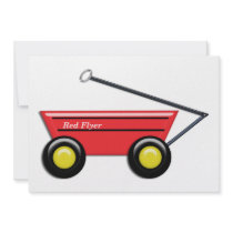 Red Toy Wagon Personalized Announcement