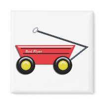 Red Toy Wagon Fridge Magnets