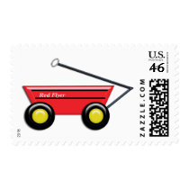 Red Toy Wagon Postage Stamps