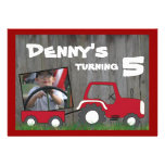 Red Tractor Birthday Invitation: Photo in Cart