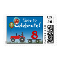 Red Tractor Birthday Party Postage