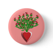 Red Tractor Bouquet Button