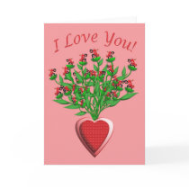 Red Tractor Bouquet Card