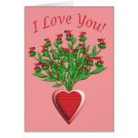 Red Tractor Bouquet Card