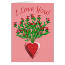 Red Tractor Bouquet Card